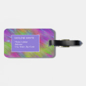 Gepersonaliseerd Bagagelabel van gesmolten regenbo (Achterkant horizontaal)