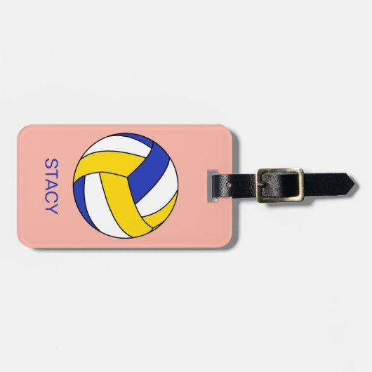 Gepersonaliseerd Bagagelabel voor volleybal sport (Voorkant horizontaal)