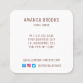 Gepersonaliseerd Bakery Personalized Donut Logo Vierkante Visitekaartje (Achterkant)