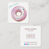 Gepersonaliseerd Bakery Personalized Donut Logo Vierkante Visitekaartje (Voorkant / Achterkant)