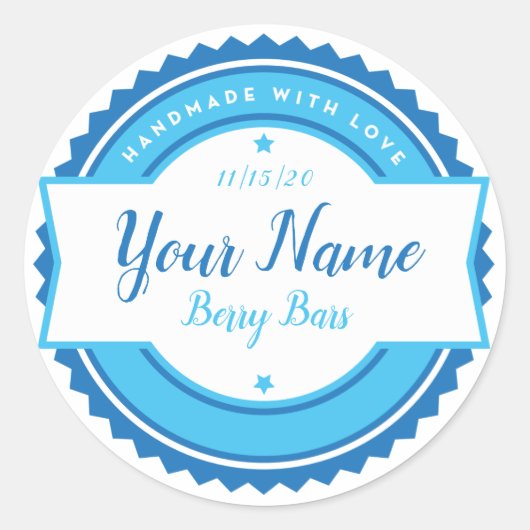 Gepersonaliseerd bakkerijlabel ronde sticker (Voorkant)