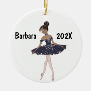 Gepersonaliseerd Ballerina-boom Keramisch Ornament