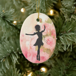 Gepersonaliseerd  Ballerina op Roze ballet Keramisch Ornament