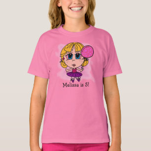 Gepersonaliseerd Ballerina Verjaardag T-shirt