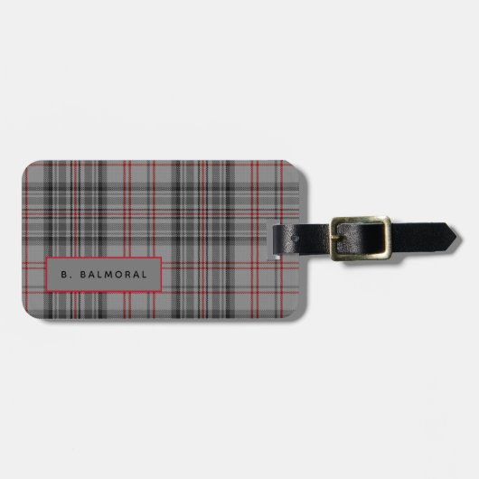 Gepersonaliseerd Balmoreel Tartan Mannen Bagagelab Bagagelabel (Voorkant horizontaal)