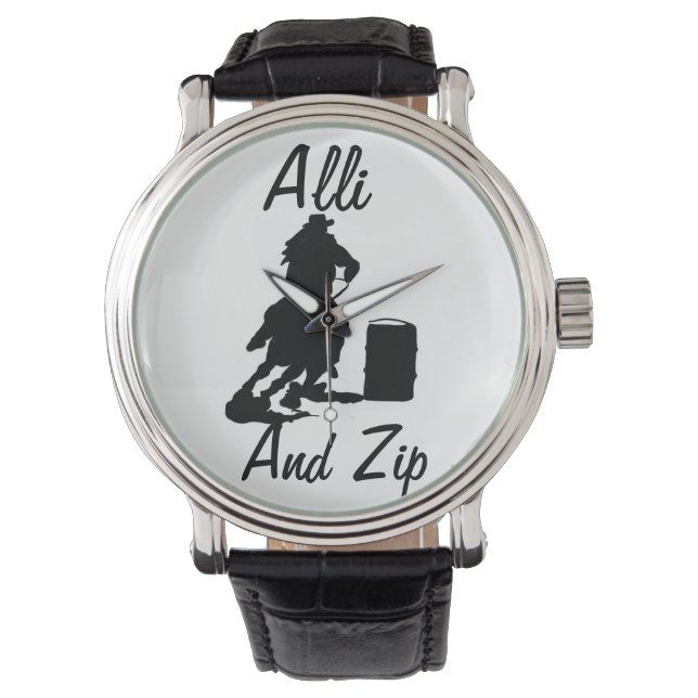 Gepersonaliseerd Barrel Racing horloge (Voorkant)