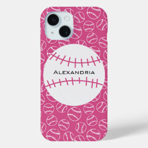 Gepersonaliseerd Baseball Softball Patroon op roze