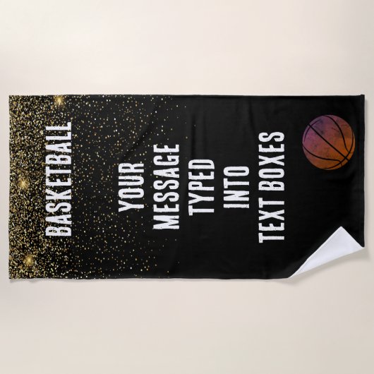 Gepersonaliseerd basketbal, Basketbal cadeau-ideeë Strandlaken (Voorkant)