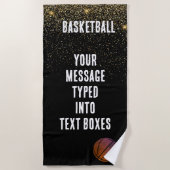 Gepersonaliseerd basketbal, Basketbal cadeau-ideeë Strandlaken (Voorkant)