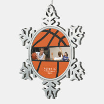 Gepersonaliseerd basketbal Ornament – Foto Snowfla