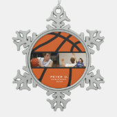 Gepersonaliseerd basketbal Ornament – Foto Snowfla (Voorkant)