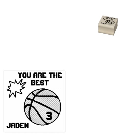 Gepersonaliseerd Basketbal Pop Spark Rubberstempel (Gestempeld)
