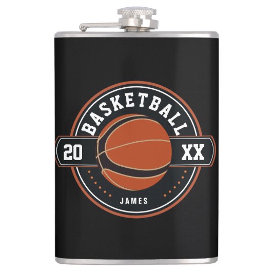 Gepersonaliseerd Basketball-thema Heupfles (Voorkant)
