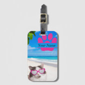 Gepersonaliseerd Beach Cat Bagagelabel (Voorkant (verticaal))