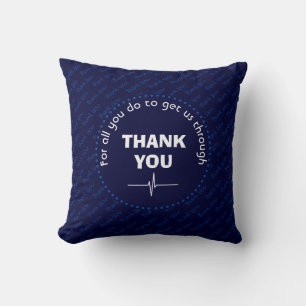 GEpersonaliseerd BEDANK AAN U Health Heroes NAVY Kussen