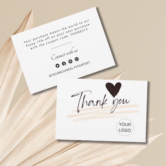 Gepersonaliseerd bedankbriefje voor klant bedankkaart