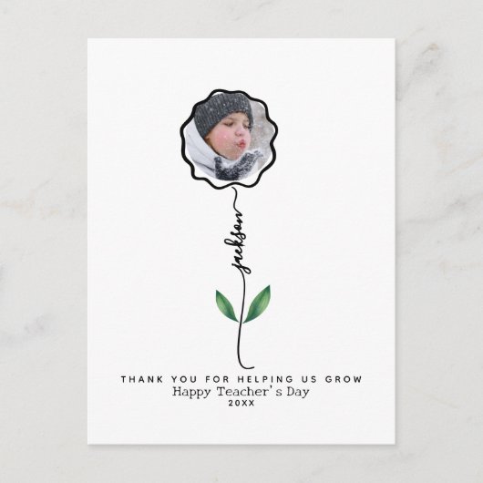 Gepersonaliseerd Bedankt docent Fotocadeau van kin Briefkaart (Voorkant)