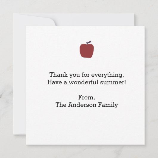 Gepersonaliseerd bedankt leraar kaart (Achterkant)