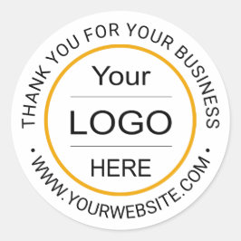 Gepersonaliseerd bedrijf logo"Dank u voor uw zaken Ronde Sticker