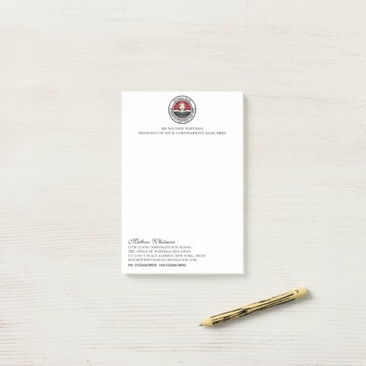 Gepersonaliseerd bedrijf post-it® notes (Op bureau)