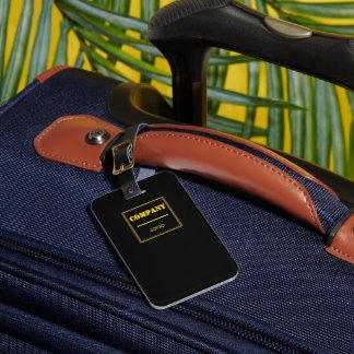 Gepersonaliseerd bedrijf zwart modern aangepast za bagagelabel