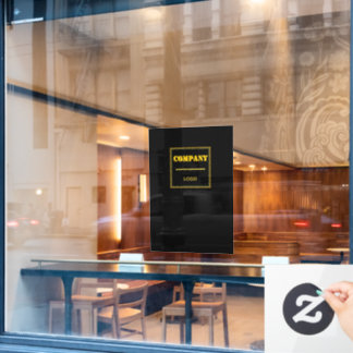 Gepersonaliseerd bedrijf zwart modern aangepast za raamsticker