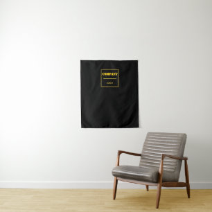 Gepersonaliseerd bedrijf zwart modern aangepast za wandkleed