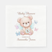 Gepersonaliseerd Beer Baby shower Papier servet (Voorkant)