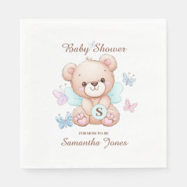 Gepersonaliseerd Beer Baby shower Papier servet
