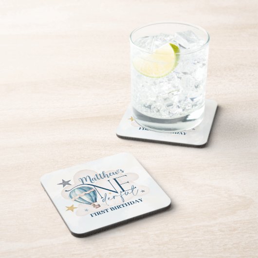 Gepersonaliseerd Beer in een ballon Onderzetters (Rechterzijde)