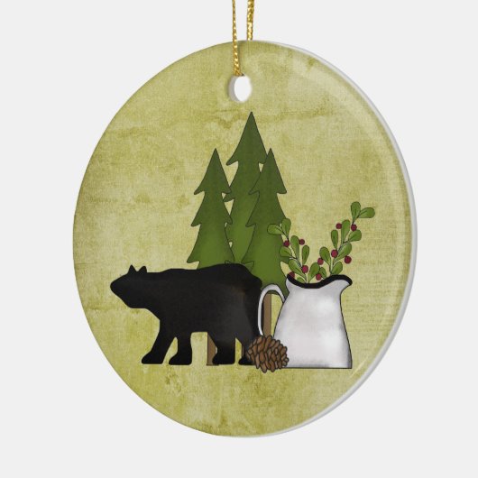 Gepersonaliseerd Beer kerst in Oostenrijk Keramisch Ornament (Links)