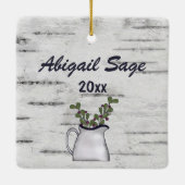 Gepersonaliseerd Beer van het Rustisch Land - Kers Keramisch Ornament (Achterkant)