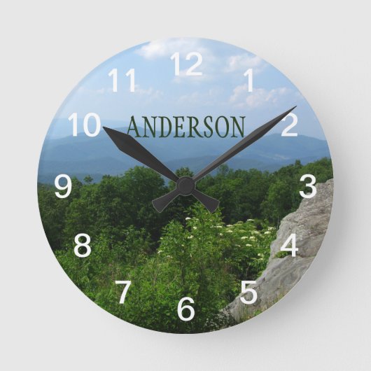 Gepersonaliseerd berglandschap ronde klok (Voorkant)