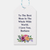 Gepersonaliseerd bericht Moederdag Cadeaulabel (Achterkant)