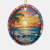 Gepersonaliseerd Bermuda Ornament, Brits Overzees Keramisch Ornament (Links)