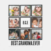 Gepersonaliseerd beste grootmoeder ooit 8 Foto col Fleece Deken (Voorkant)