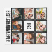 Gepersonaliseerd beste grootmoeder ooit 8 Foto col Fleece Deken (Voorkant (Horizontaal))