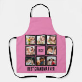 Gepersonaliseerd beste grootmoeder ooit 8 Foto col Schort (Voorkant)