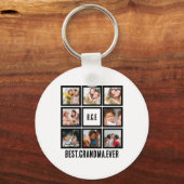 Gepersonaliseerd beste grootmoeder ooit 8 Foto col Sleutelhanger (Voorkant)