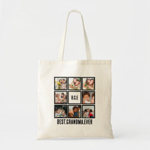 Gepersonaliseerd beste grootmoeder ooit 8 Foto col Tote Bag