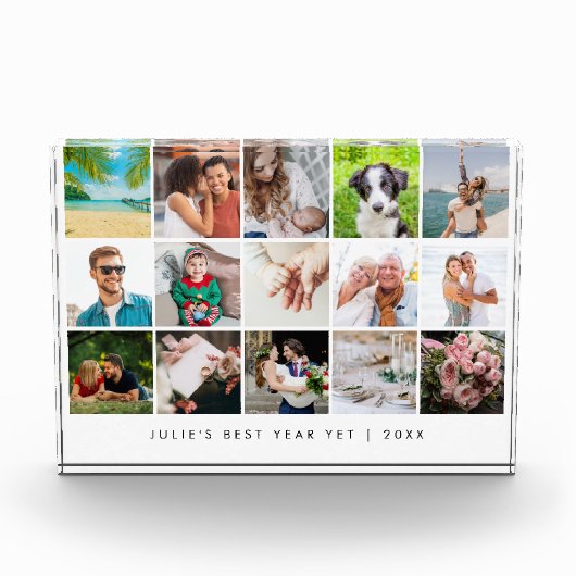 Gepersonaliseerd beste jaar, maar Collage 15 Fotoblokken (Voorkant)