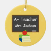 Gepersonaliseerd beste lesbord keramisch ornament (Voorkant)