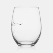 Gepersonaliseerd Beste Mam Ooit Script Monogram Wijnglas Zonder Voet (Links)