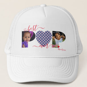 Gepersonaliseerd Beste POP ooit Foto Collage Heart Trucker Pet