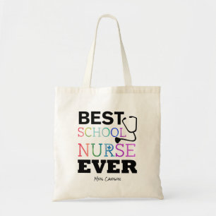 Gepersonaliseerd beste schoolverpleegster ooit kle tote bag