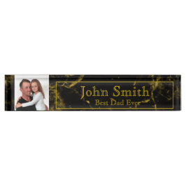 Gepersonaliseerd Beste vader op bureau Fotonaam Bo Naambordje