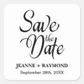 Gepersonaliseerd Bewaar de datum Bruiloft Aankondi Vierkante Sticker (Voorkant)