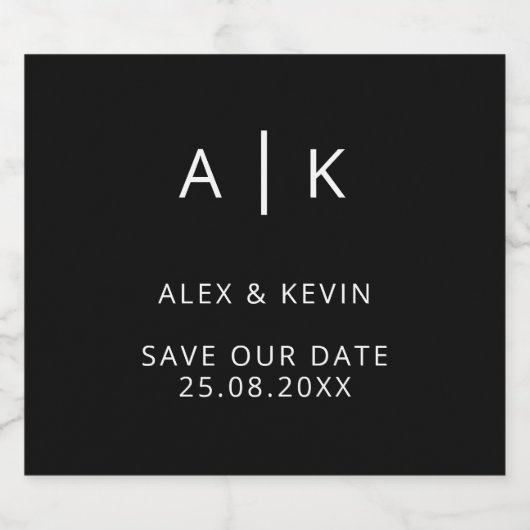 Gepersonaliseerd Bewaar de datum Champagne Label Sparkling Wijnetiket (Enkel label)