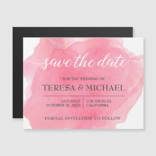 Gepersonaliseerd Bewaar de datum, Roze bruiloft sc Magnetische Uitnodiging
