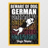 Gepersonaliseerd bewustzijn van Dog German Shepher Raamsticker (Vel)
